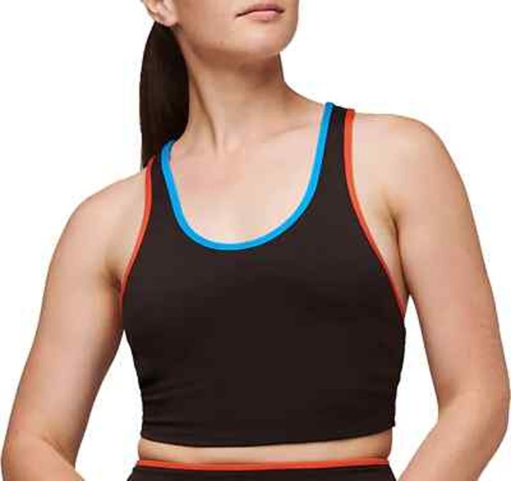 Cotopaxi Women's Mari Crop Top Built-in Sports Bra Cavern navy orange size L $60